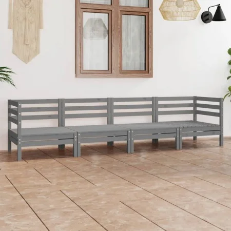 Garden furniture set 4 pieces solid gray pine wood by vidaXL, Garden sets - Ref: Foro24-3082504, Price: 222,35 €, Discount: %