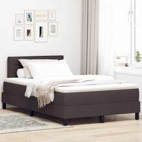 Cama con Somier con Colchón Marrón Oscuro 120x200 cm Tela by , Beds and slatted bases - Ref: Foro24-3338604, Price: 375,35 €,...