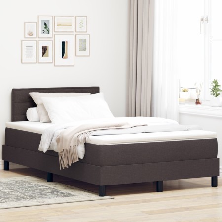 Cama con Somier con Colchón Marrón Oscuro 120x200 cm Tela by , Beds and slatted bases - Ref: Foro24-3338604, Price: 375,35 €,...