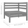 Gartenmöbel-Set 4-teilig aus massivem grauem Kiefernholz von vidaXL, Gartensets - Ref: Foro24-3082504, Preis: 222,36 €, Rabat...