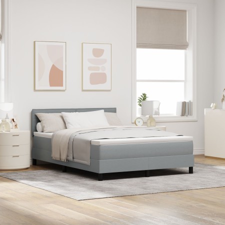 Cama con Somier con Colchón Gris Claro 160x200 cm Tela | Foro24.es | Tu tienda online para hogar, jardín y más Foro24.es