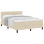 Cama Box Spring con colchón crema 160x200 cm tela by , Beds and slatted bases - Ref: Foro24-3338627, Price: 501,58 €, Discoun...
