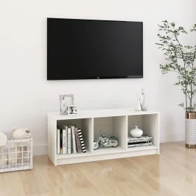 Solid white pine wood TV cabinet 104x33x41 cm by vidaXL, TV Furniture - Ref: Foro24-809961, Price: 44,29 €, Discount: %
