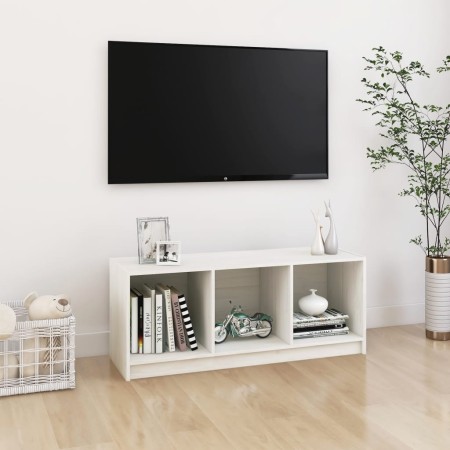 Massiver TV-Schrank aus weißem Kiefernholz, 104 x 33 x 41 cm von vidaXL, TV-Möbel - Ref: Foro24-809961, Preis: 44,70 €, Rabat...