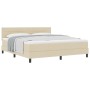 Cama Box Spring con Colchón Crema 180x200 cm Tela by , Beds and slatted bases - Ref: Foro24-3338634, Price: 550,16 €, Discoun...