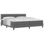 Cama Box Spring con colchón gris oscuro 200x200 cm Tela | Foro24.es | Tu tienda online para hogar, jardín y más Foro24.es