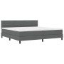 Cama Box Spring con colchón gris oscuro 200x200 cm Tela | Foro24.es | Tu tienda online para hogar, jardín y más Foro24.es
