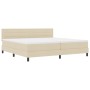 Cama con somier de y colchón crema 200x200 cm de tela by , Beds and slatted bases - Ref: Foro24-3338641, Price: 556,99 €, Dis...