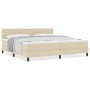 Cama con somier de y colchón crema 200x200 cm de tela by , Beds and slatted bases - Ref: Foro24-3338641, Price: 556,99 €, Dis...