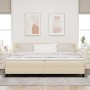 Cama con somier de y colchón crema 200x200 cm de tela by , Beds and slatted bases - Ref: Foro24-3338641, Price: 556,99 €, Dis...