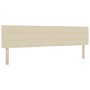Cama con somier de y colchón crema 200x200 cm de tela by , Beds and slatted bases - Ref: Foro24-3338641, Price: 556,99 €, Dis...