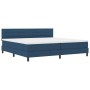 Cama con somier con colchón azul 200x200 cm tela by , Beds and slatted bases - Ref: Foro24-3338642, Price: 606,13 €, Discount: %