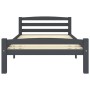 Solid pine wood bed frame dark grey 100x200 cm by vidaXL, Beds and slatted bases - Ref: Foro24-322090, Price: 121,31 €, Disco...