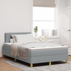 Cama con Resorte con Colchón Gris Claro 120x190