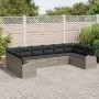 Conjunto de sofá de jardín 10 pcs Gris claro Poliratán