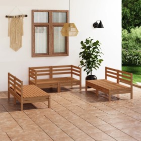 Garden furniture set 6 pieces solid honey brown pine wood by vidaXL, Garden sets - Ref: Foro24-3082555, Price: 322,08 €, Disc...