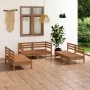 Gartenmöbel-Set 6-teilig aus massivem honigbraunem Kiefernholz von vidaXL, Gartensets - Ref: Foro24-3082555, Preis: 317,84 €,...
