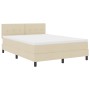 Cama con somier con colchón crema 140x190 cm tela | Foro24.es | Tu tienda online para hogar, jardín y más Foro24.es