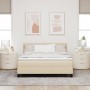 Cama con somier con colchón crema 140x190 cm tela | Foro24.es | Tu tienda online para hogar, jardín y más Foro24.es