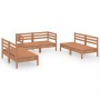 Gartenmöbel-Set 6-teilig aus massivem honigbraunem Kiefernholz von vidaXL, Gartensets - Ref: Foro24-3082555, Preis: 322,08 €,...