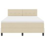 Cama con somier con colchón crema 140x190 cm tela | Foro24.es | Tu tienda online para hogar, jardín y más Foro24.es