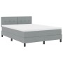 Cama con Somier con Colchón Gris Claro 140x200 cm Tela by , Beds and slatted bases - Ref: Foro24-3338692, Price: 423,02 €, Di...