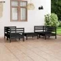 Garden furniture set 5 pieces solid black pine wood by vidaXL, Garden sets - Ref: Foro24-3082401, Price: 279,21 €, Discount: %