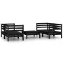 Garden furniture set 5 pieces solid black pine wood by vidaXL, Garden sets - Ref: Foro24-3082401, Price: 279,21 €, Discount: %
