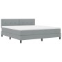 Cama con Box Spring y colchón gris claro 180x200 cm tela by , Beds and slatted bases - Ref: Foro24-3338706, Price: 539,27 €, ...