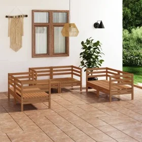 Garden furniture 8 pieces honey brown solid pine wood by vidaXL, Garden sets - Ref: Foro24-3082585, Price: 357,56 €, Discount: %