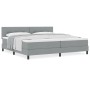 Cama con Base de Resortes con Colchón Gris Claro 200x200 cm Tela | Foro24.es | Tu tienda online para hogar, jardín y más Foro24.es