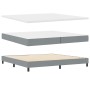 Cama con Base de Resortes con Colchón Gris Claro 200x200 cm Tela | Foro24.es | Tu tienda online para hogar, jardín y más Foro24.es