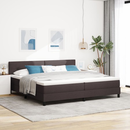 Cama con Base de Resortes y Colchón Marrón Oscuro 200x200 cm de Tela von , Betten und Lattenroste - Ref: Foro24-3338716, Prei...