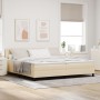 Cama Box Spring con colchón crema 200x200 cm tela | Foro24.es | Tu tienda online para hogar, jardín y más Foro24.es