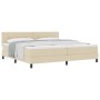 Cama Box Spring con colchón crema 200x200 cm tela | Foro24.es | Tu tienda online para hogar, jardín y más Foro24.es