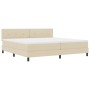 Cama Box Spring con colchón crema 200x200 cm tela | Foro24.es | Tu tienda online para hogar, jardín y más Foro24.es