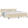 Cama Box Spring con colchón crema 200x200 cm tela | Foro24.es | Tu tienda online para hogar, jardín y más Foro24.es
