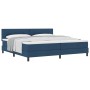 Cama con somier con colchón azul 200x200 cm de tela | Foro24.es | Tu tienda online para hogar, jardín y más Foro24.es