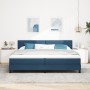 Cama con somier con colchón azul 200x200 cm de tela | Foro24.es | Tu tienda online para hogar, jardín y más Foro24.es