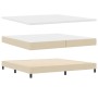 Cama Box Spring con colchón crema 200x200 cm tela | Foro24.es | Tu tienda online para hogar, jardín y más Foro24.es