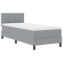 Cama Box Spring con colchón Gris Claro 80x200 cm Tela | Foro24.es | Tu tienda online para hogar, jardín y más Foro24.es