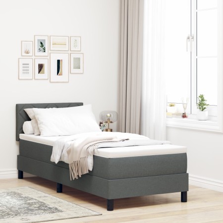 Cama Box Spring con Colchón Gris Oscuro 80x200 cm Tela | Foro24.es | Tu tienda online para hogar, jardín y más Foro24.es