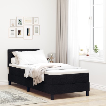 Cama Box Spring con colchón Negro 80x200 cm Tela | Foro24.es | Tu tienda online para hogar, jardín y más Foro24.es