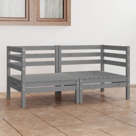 2 seater garden sofa solid gray pine wood by vidaXL, Outdoor sofas - Ref: Foro24-3082389, Price: 123,65 €, Discount: %