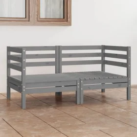 2-Sitzer-Gartensofa aus massivem grauem Kiefernholz von vidaXL, Outdoor-Sofas - Ref: Foro24-3082389, Preis: 122,03 €, Rabatt: %