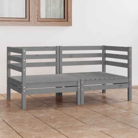 2-Sitzer-Gartensofa aus massivem grauem Kiefernholz von vidaXL, Outdoor-Sofas - Ref: Foro24-3082389, Preis: 123,65 €, Rabatt: %