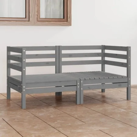 2-Sitzer-Gartensofa aus massivem grauem Kiefernholz von vidaXL, Outdoor-Sofas - Ref: Foro24-3082389, Preis: 122,03 €, Rabatt: %