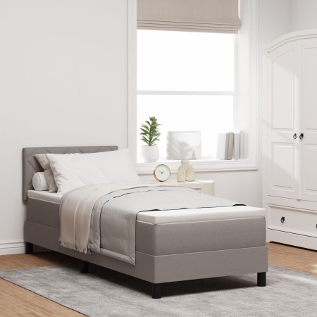 Cama Box Spring con Colchón Taupe 80x200 cm Tela | Foro24.es | Tu tienda online para hogar, jardín y más Foro24.es