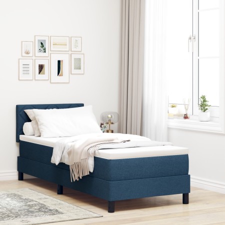 Cama Box Spring con colchón Azul 80x200 cm Tela by , Beds and slatted bases - Ref: Foro24-3338726, Price: 295,47 €, Discount: %
