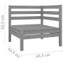 2-Sitzer-Gartensofa aus massivem grauem Kiefernholz von vidaXL, Outdoor-Sofas - Ref: Foro24-3082389, Preis: 122,03 €, Rabatt: %